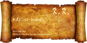 Kósz Kunó névjegykártya